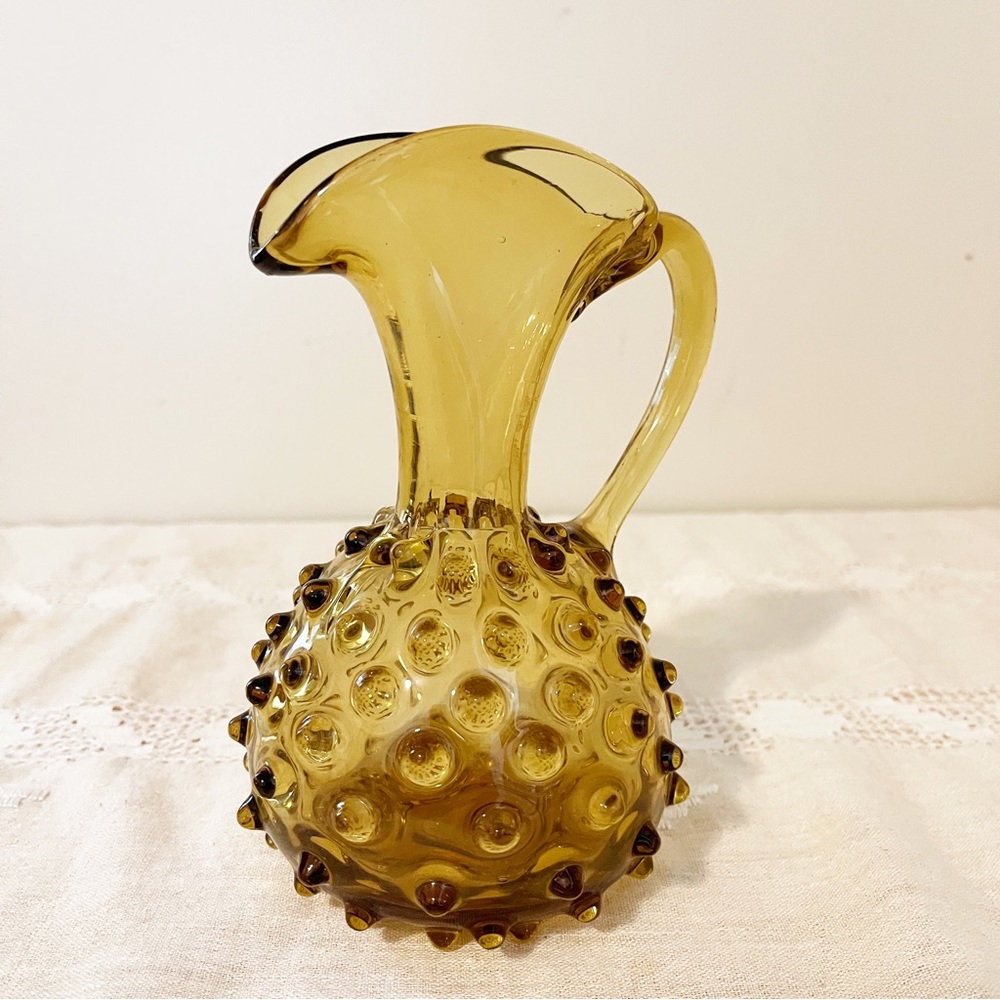 VTG | Empoli | Italian Handblown Art Glass Hobnail Pitcher - Picture 5 of 13